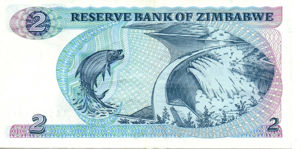 Zimbabwe 2 Dollar Banknote 1983 As Pictured