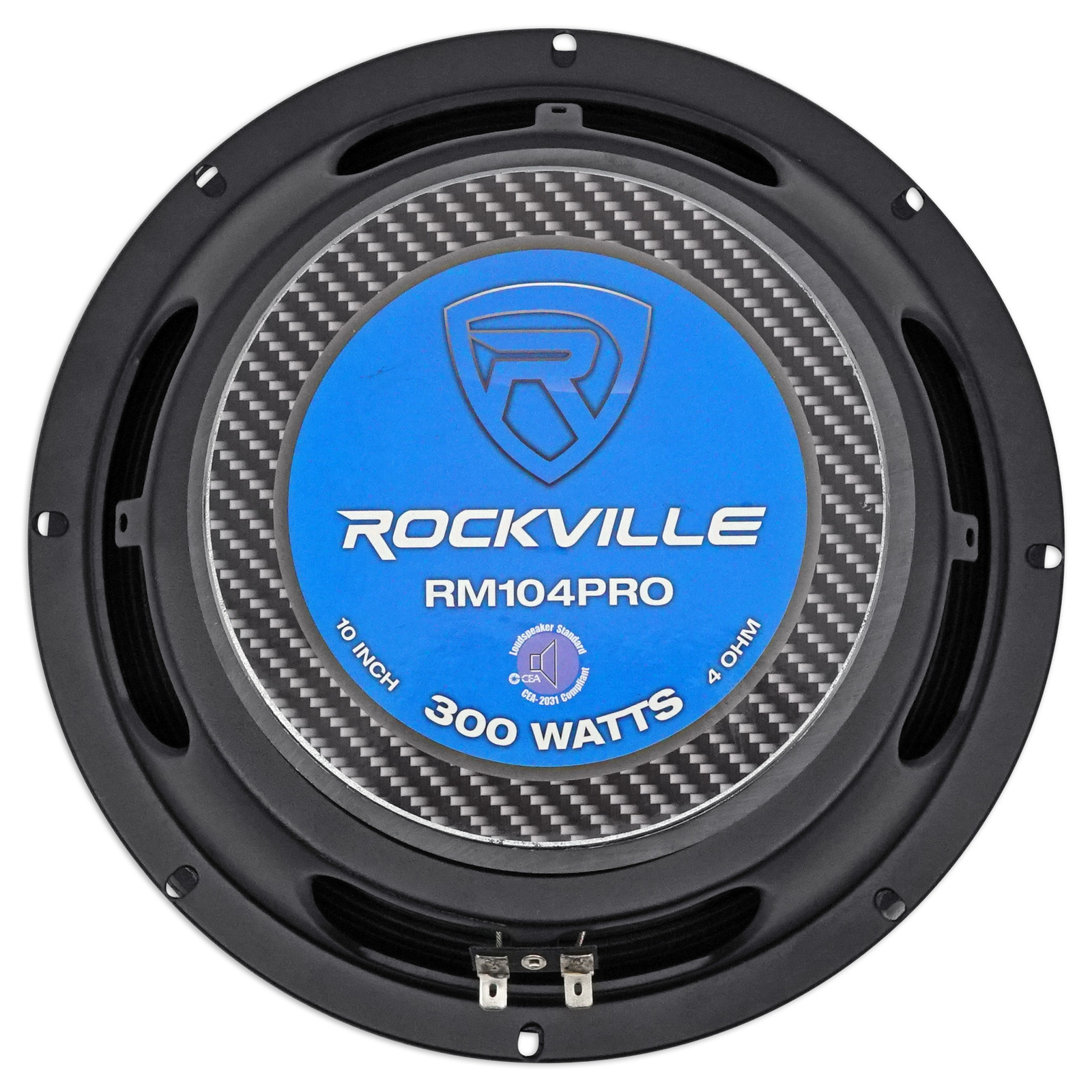 2) Rockville RM104PRO 10" 1200 Watt 4-Ohm SPL Car Midrange Mid-Bass Pro Speakers
