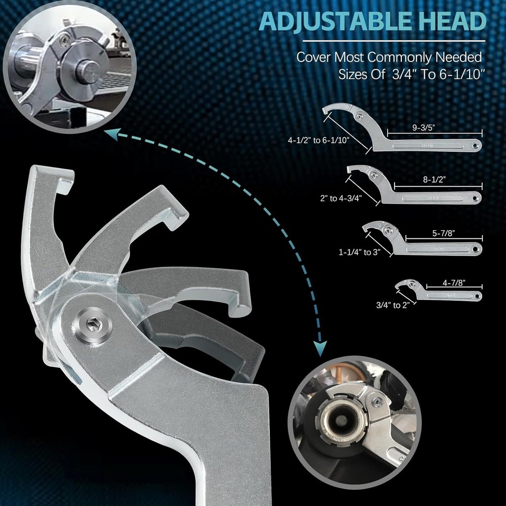 Adjustable Pin Spanner Wrench Tool Kit,Coilover Hook Wrenches for Nut Adjustment