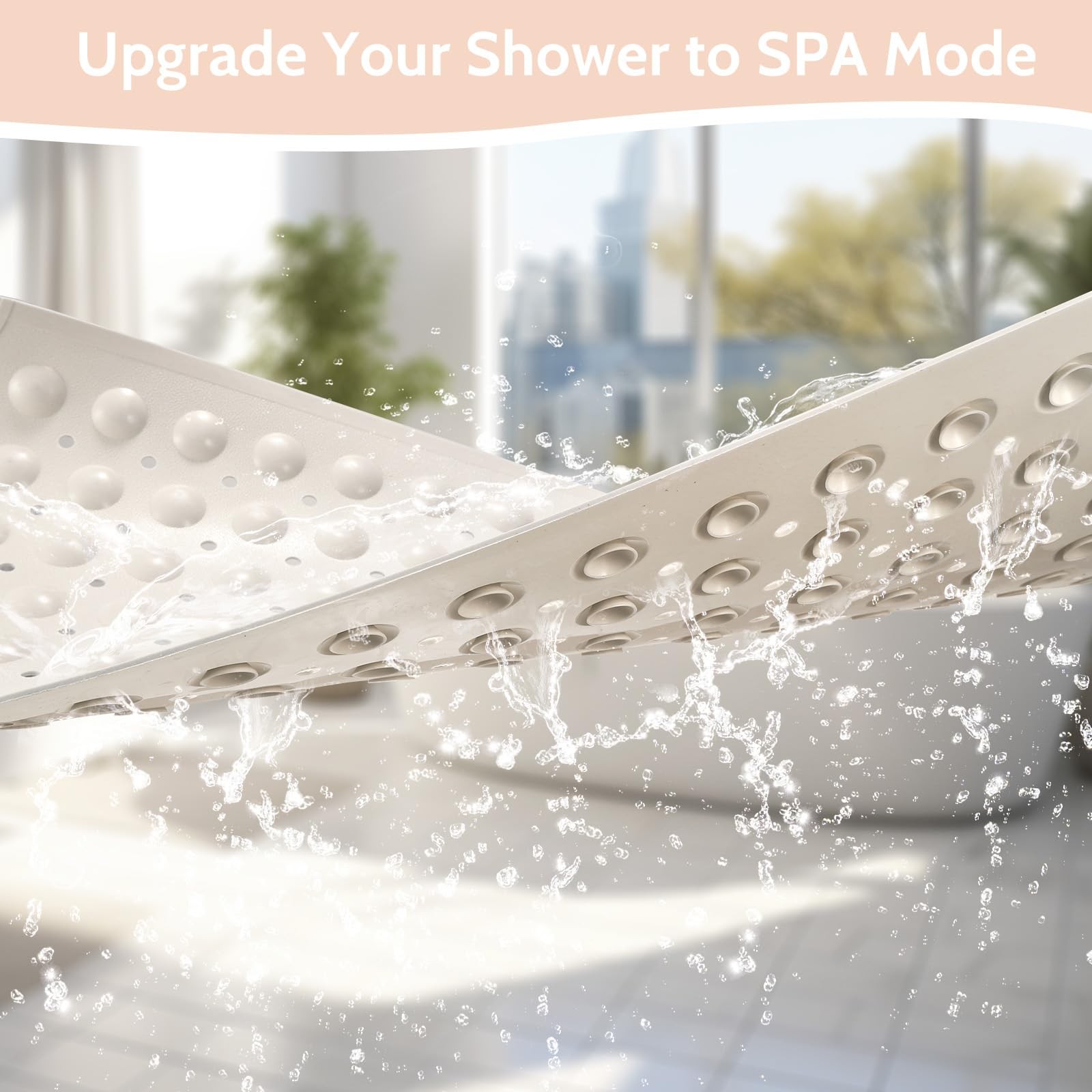 Non Slip Shower Mats for Inside Shower 15 x 27.5 Inch, TPE Bathtub Mat Non-Sl...