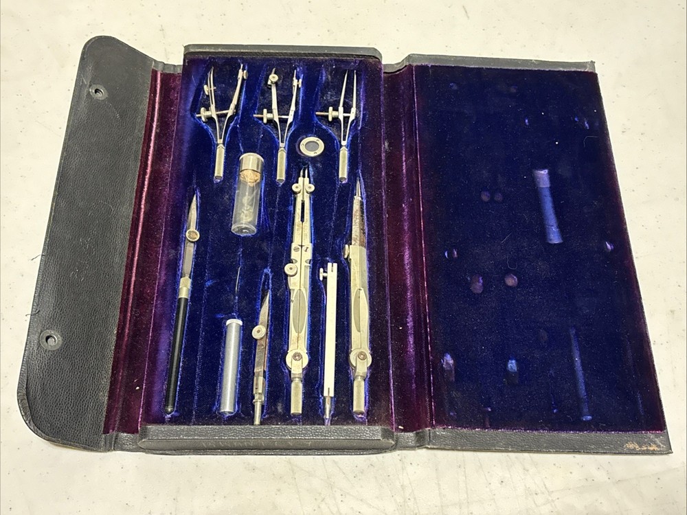 Vintage Keuffel & Esser Compass Drawing Set Drafting Germany Engineering Tools