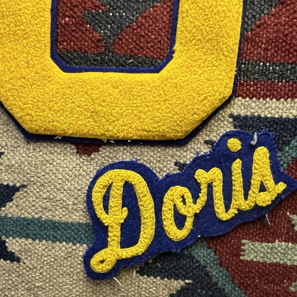Vintage Varsity School Chenille Sweater Jacket Patch Set