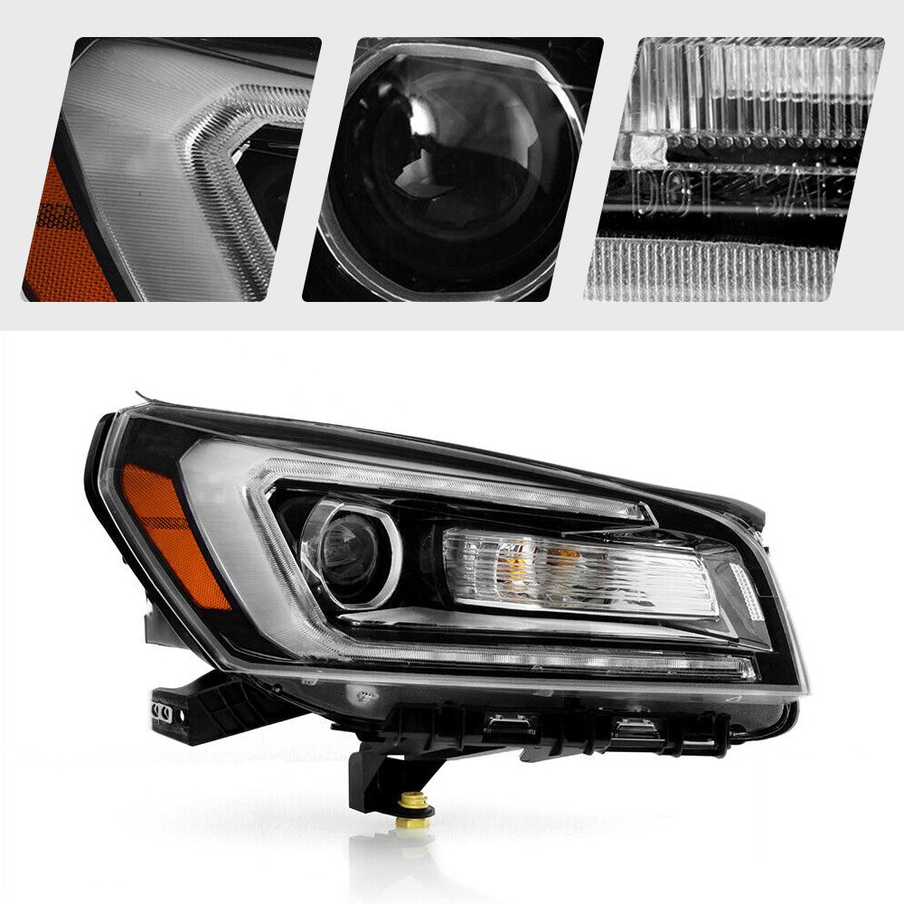 For 2013-2016 GMC Acadia Halogen Headlight w/ LED DRL Projector Left+Right Pair