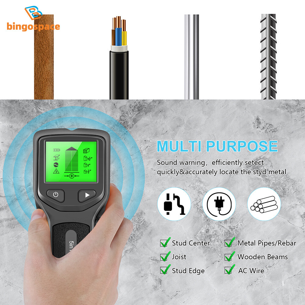 5-in-1 Stud Finder Metal Pipe Sensor Wire Detector Multifunctional Wall Scanner
