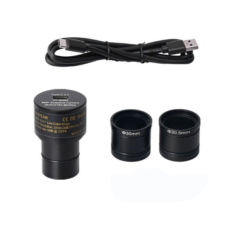 8MP HD USB Digital Electronic Camera Eyepiece Microscope/Telescope with Adapter