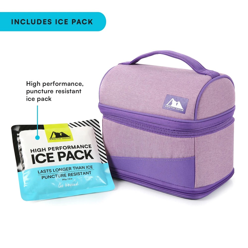 Arctic Zone Expandable Lunch Box with Ice Pack, Lavender Purple