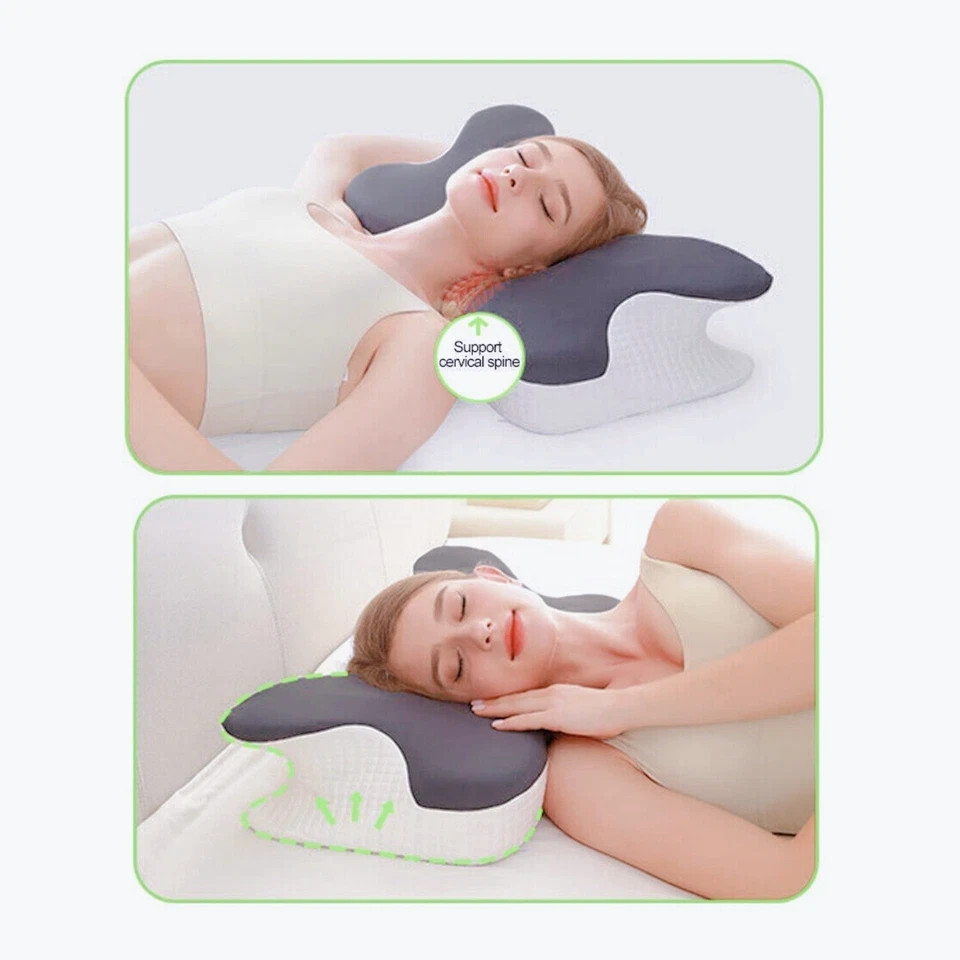 MEMORY FOAM SUPPORT PILLOW (gray & white)