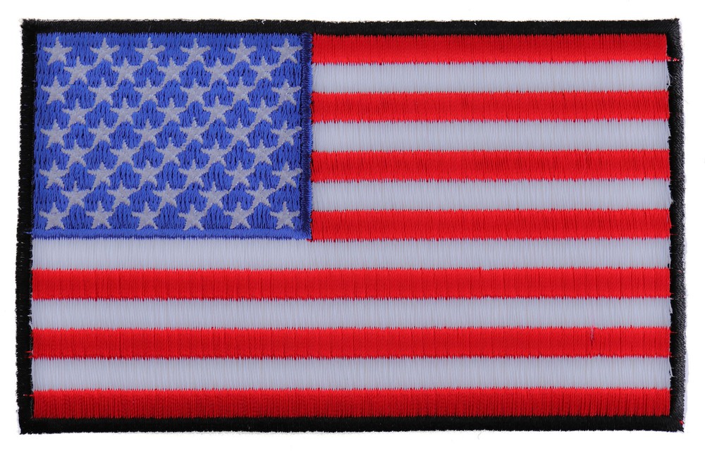 American Flag Patch with Black Borders- 5x3 inch - P5651