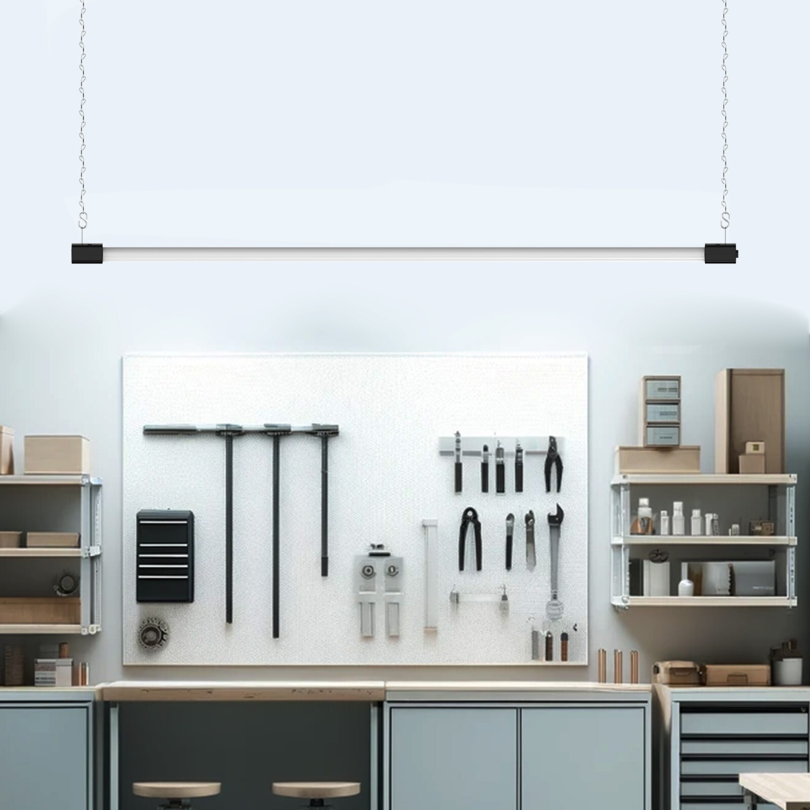 4 FT LED Shop Light Linkable 40W 5000K Daylight White 4000 Lumens Inline Switch