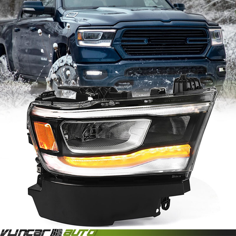 For Dodge RAM 1500 2019-2024 Full LED DRL Chrome Headlight Headlamp Passenger RH
