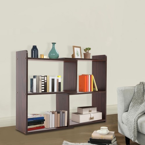 Open Storage Shelf, 3-Tier Bookcase, Retractable Storage Shelf