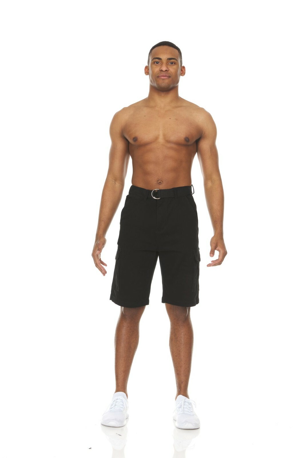 2 PACK: Men’s Cargo Shorts Casual Cotton Twill Multi Pockets Lightweight Belted