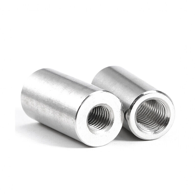 M2-M20 304 Stainless Steel Round Coupling Connector Nuts Threaded Insert Joint