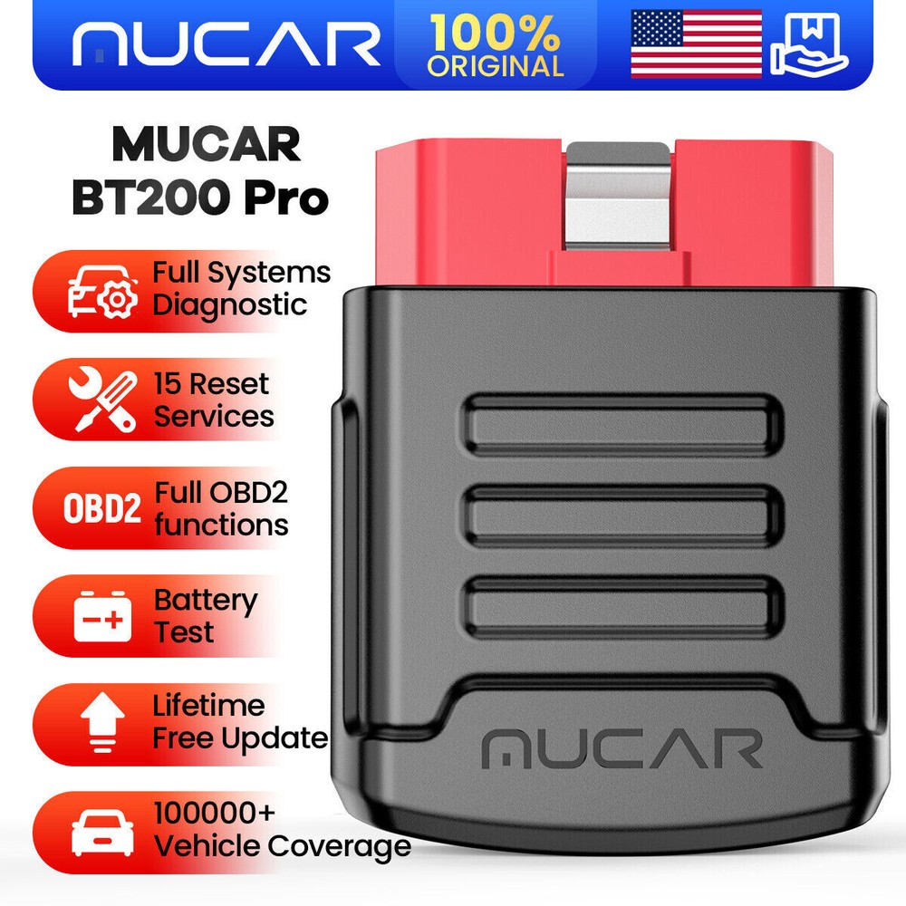 2024 MUCAR BT200PRO OBD2 Scanner Code Reader Full System Car Diagnostic Tool