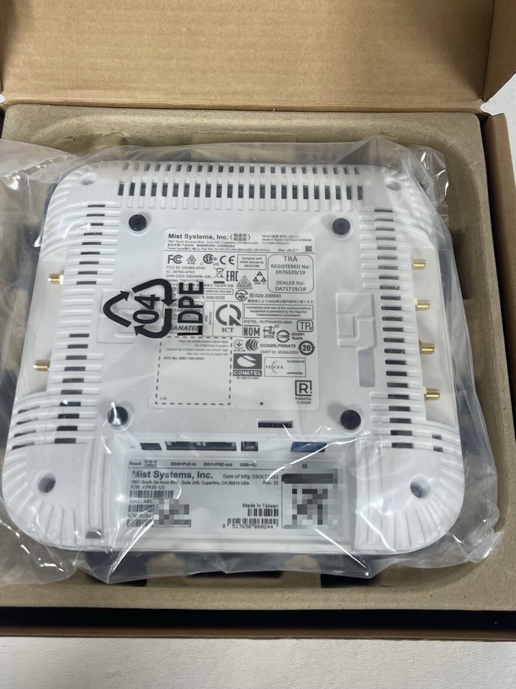 NEW JUNIPER NETWORKS MIST WIRELESS ACCESS POINT AP43E-US MFG. OCT/2022