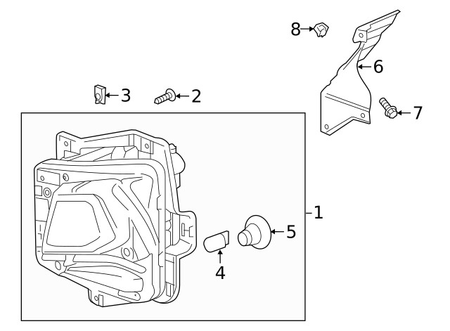 Genuine GM Driver Side Headlamp Bracket 84126205