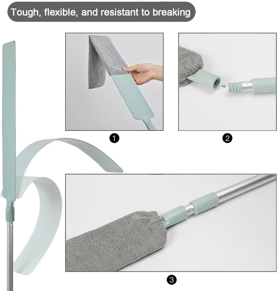 Washable Microfiber Gap Duster: 55" Extendable Tool for Hassle-Free Dust Removal