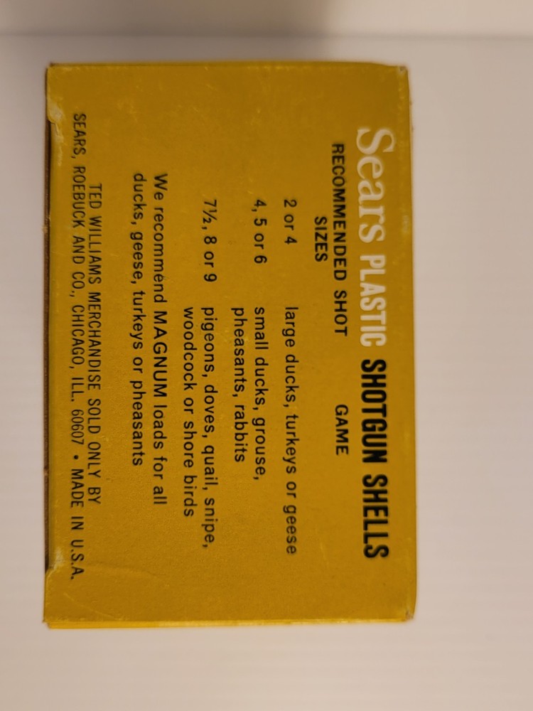 Sears Ted Williams 16 Gauge Shotgun Shells Empty Box