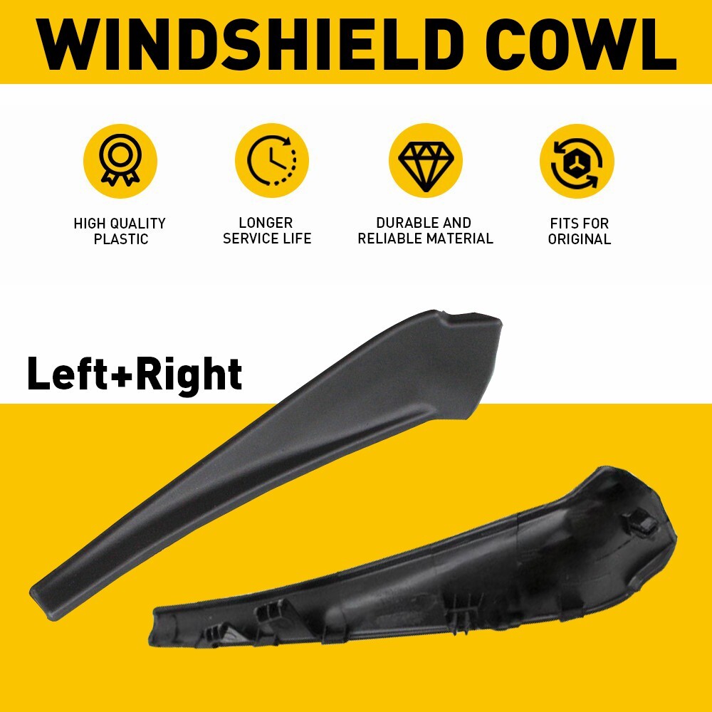Front Windshield Wiper Side Cowl Extension Cover Trim For 2014-2020 Nissan Rogue