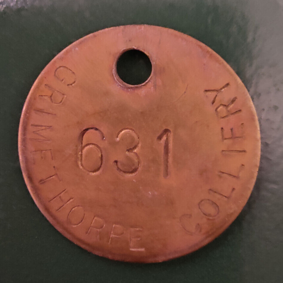GRIMETHORPE Colliery Pit Check Tally - marked GRIMETHORPE COLLIERY 631