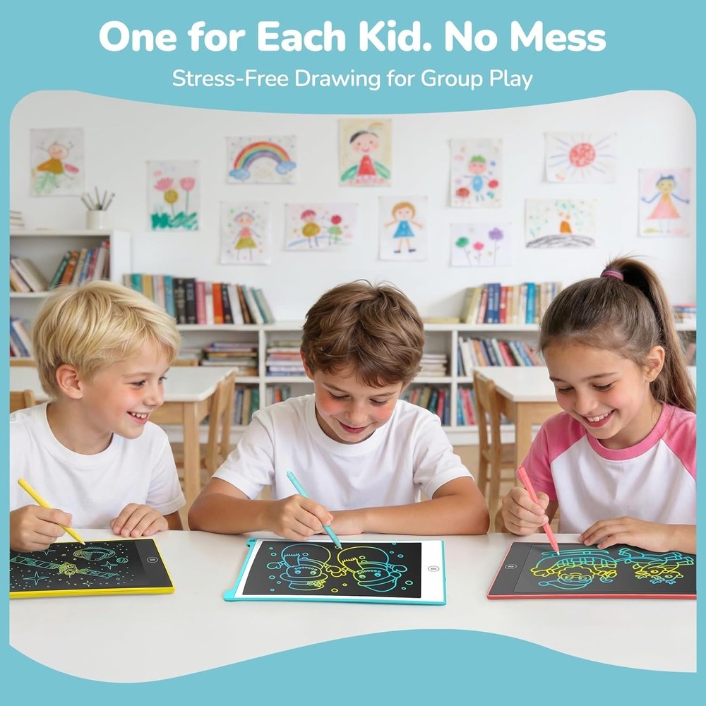 Travel-Friendly 4-Pack LCD Writing Tablets - Learning & Entertainment in One