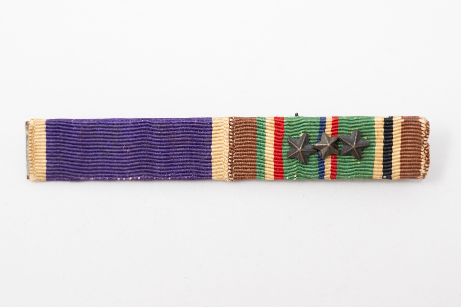 WWII Ribbon Bar Two Place European  Theater with Three Campaign Stars Original