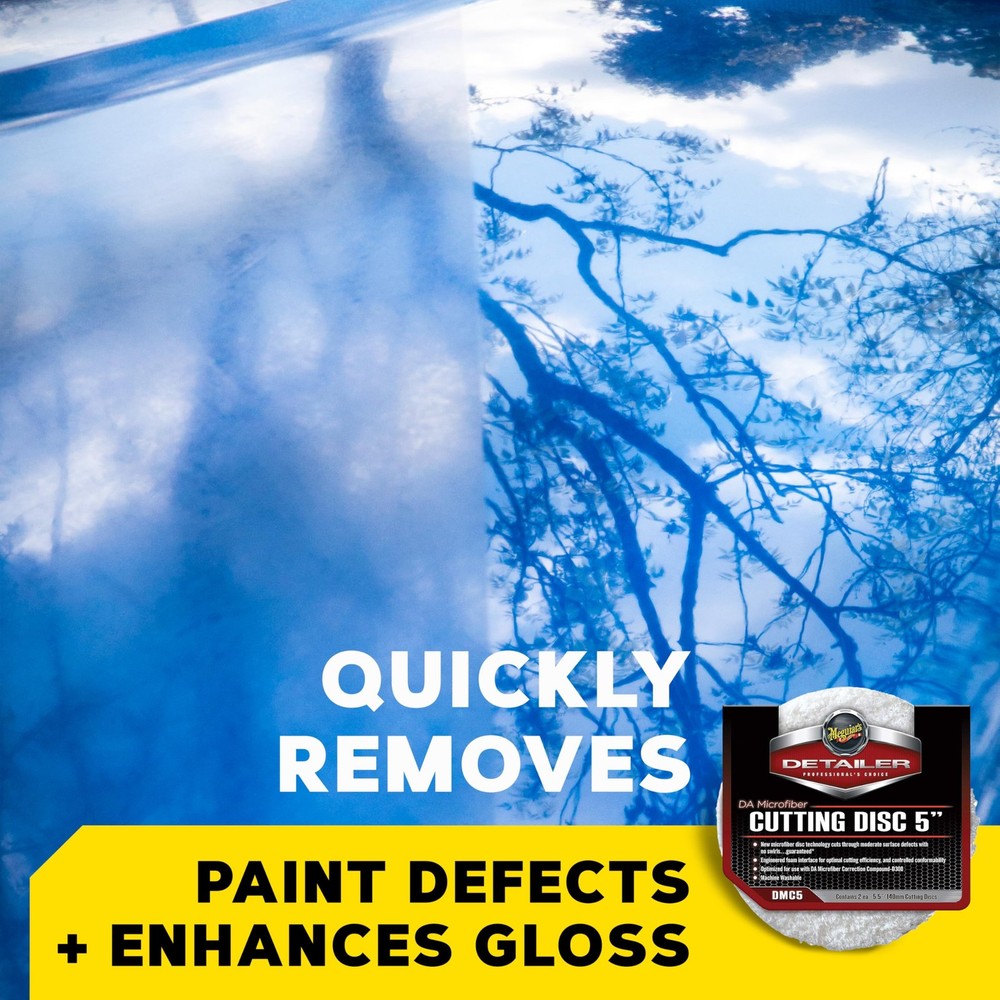 Meguiars DA 5’’ Microfiber Cutting Disc, Microfiber Pads Compatible with a DA