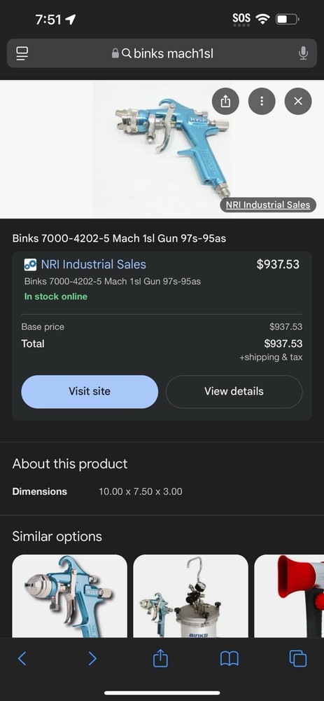 Binks Mach 1sL Spray Gun