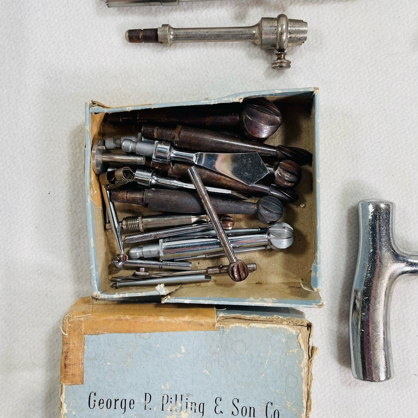 Antique Vtg Set4 Hudson Brace Surgical Skull Hand Drills W/ Drill Bits