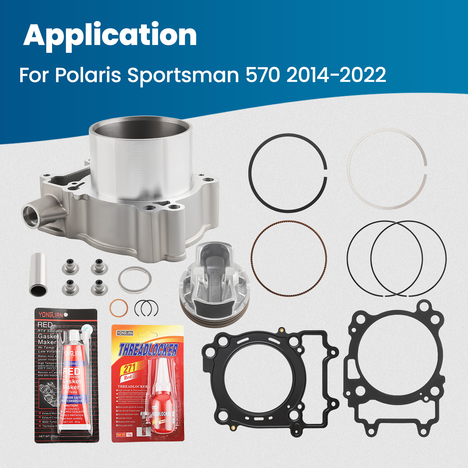 Cylinder Piston Top End Rebuild Kit For Polaris Sportsman RZR Ranger 570 3022860