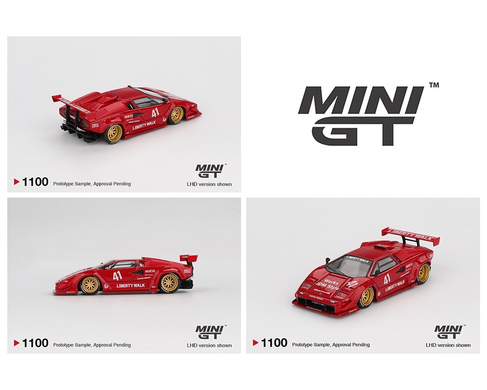Mini GT Lamborghini Countach LB-WORKS Red #1100 1/64