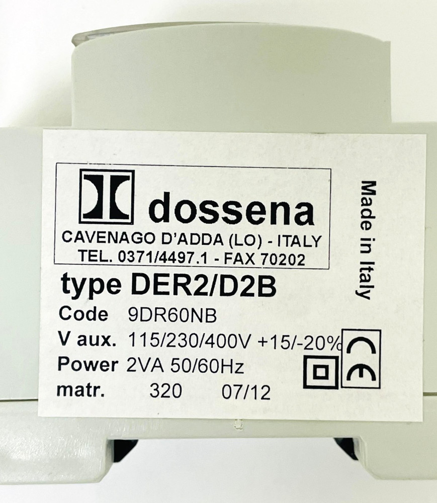 DOSSENA & C. DER2/D2B Time Relay 9DR60NB