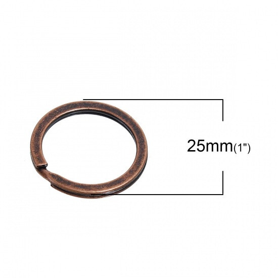 Keyring Split Ring Antique Copper 25mm Dia 10 PCs Per Pack