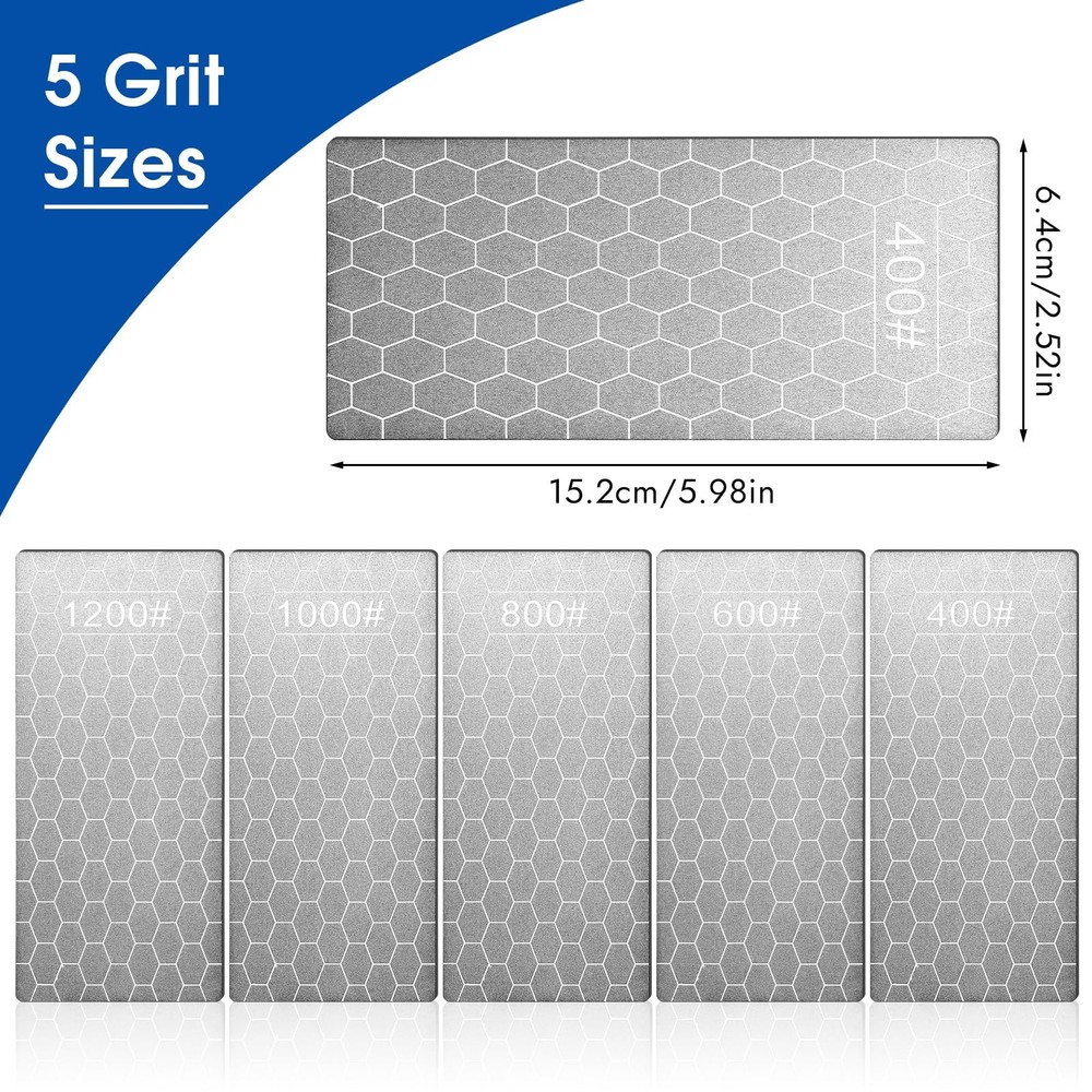5 PCS Diamond Sharpening Stone, Diamond Sharpening Plate, DoubleSided Sharpen...