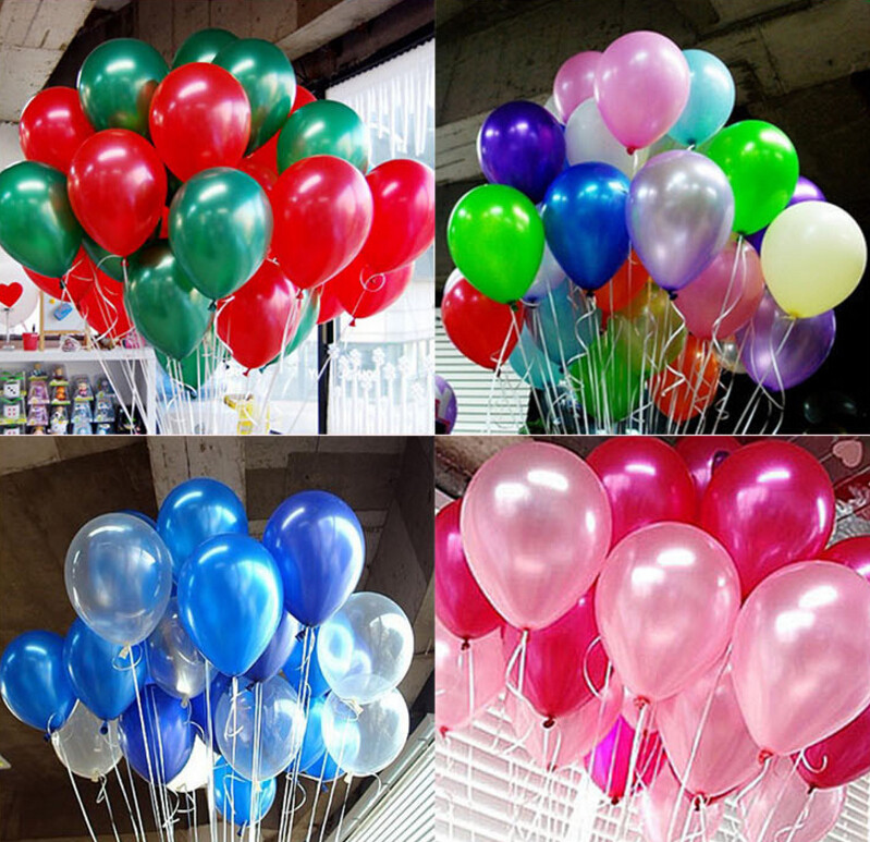 100pcs 10 inch Pearl Latex Colorful Thickening Wedding Party Birthday Balloon