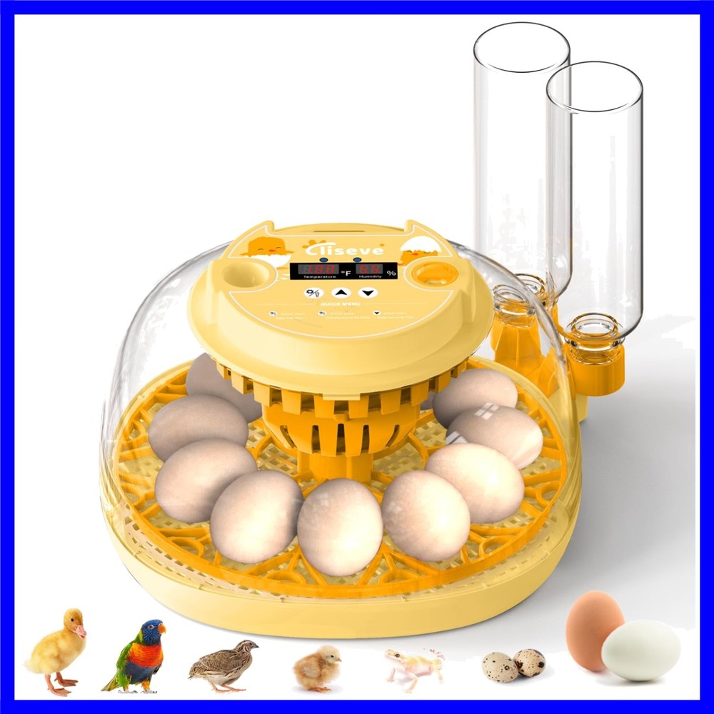 Egg Incubator for Hatching Chicks, Automatic Egg Turner Holds 12 Eggs, Smart ...