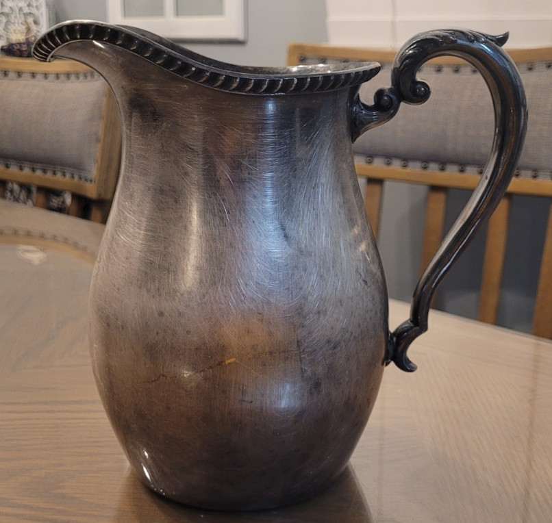 Vintage Silverplate Water Pitcher Crescent Silverware