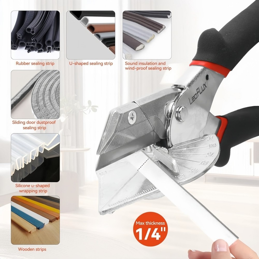 Replaceable Blade Miter Shears,Adjustable at 45 to 135 Degrees,Including 2blades