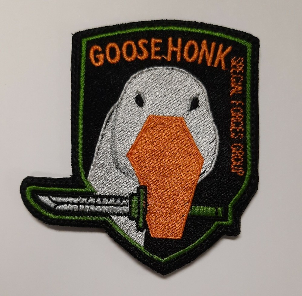 Goose Honk Metal Gear Solid Meme Patch w Hook Backing Full Embroidered