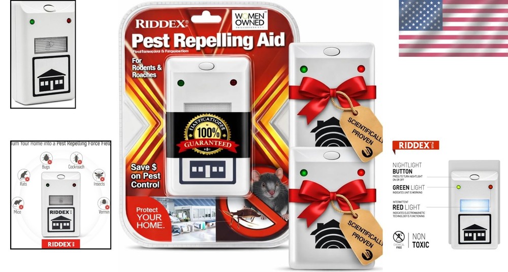 Plug-in Pest Repeller 2-Pack White, Safe & Silent Electromagnetic Waves