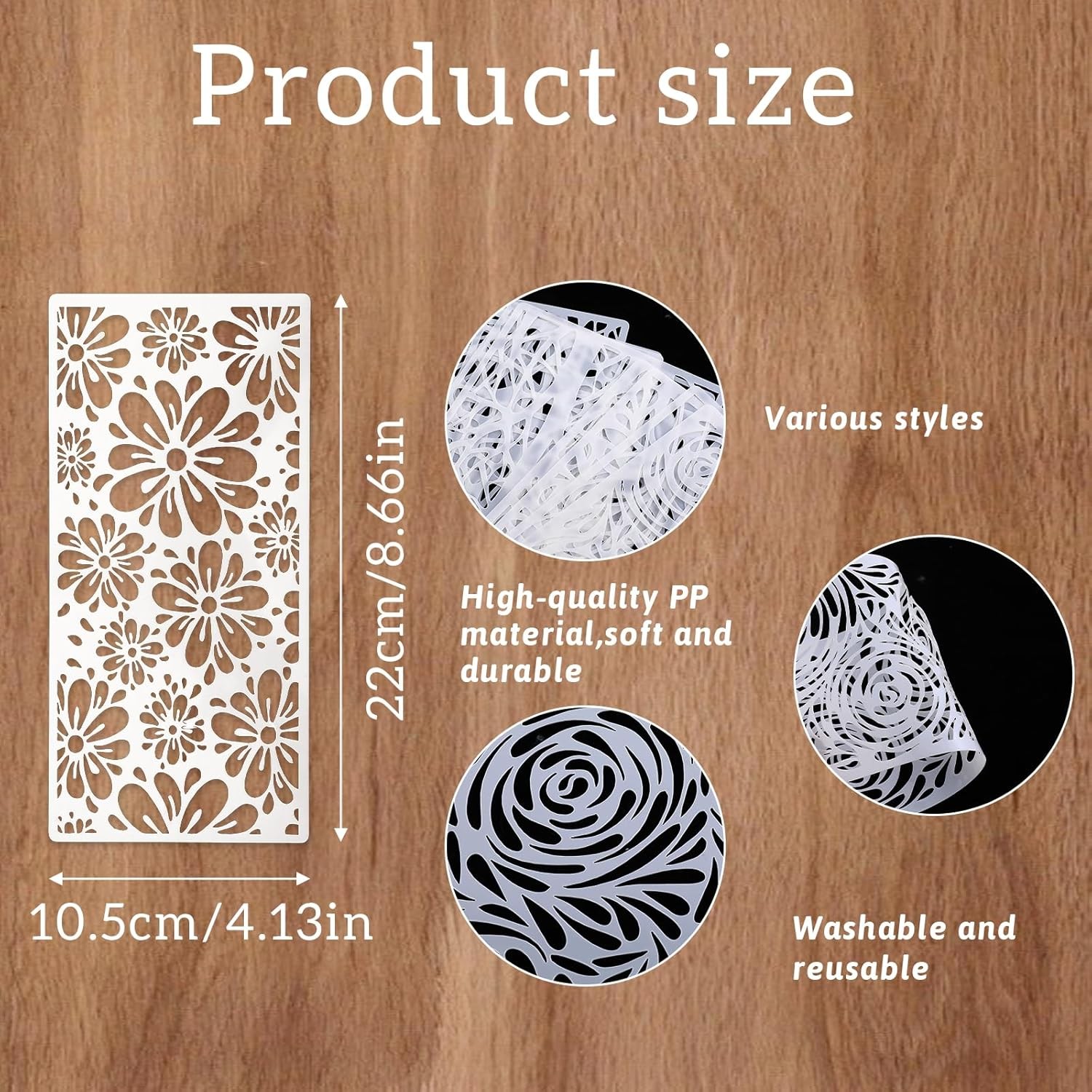 16 Pcs Stencils for Crafts Reusable Stencils for Painting Texture Stencils Backg