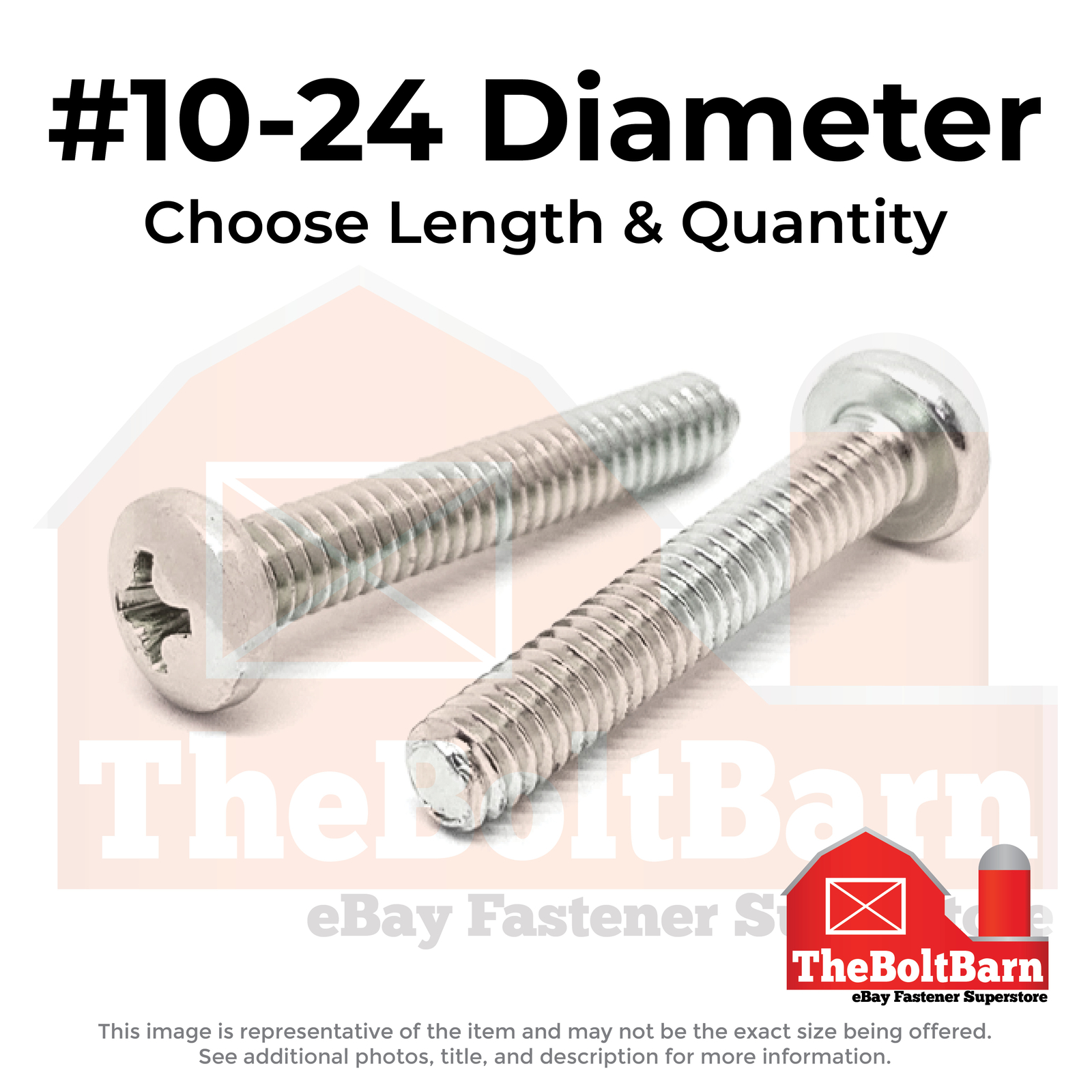 #10-24 Stainless Phillips Pan Head Machine Screws (Choose Length & Qty)