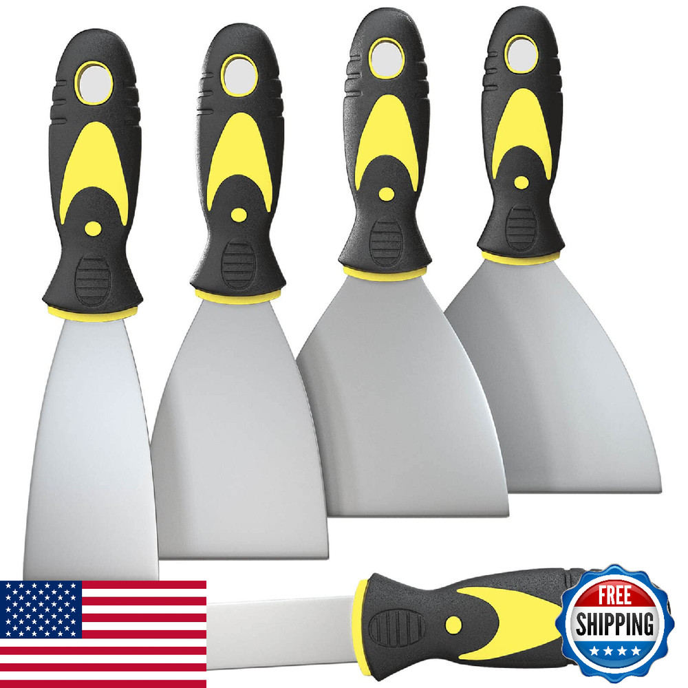 Rerdeim 5pc Putty Knife Set 1-5" Scraper Spackle Paint Tool Drywall Patching