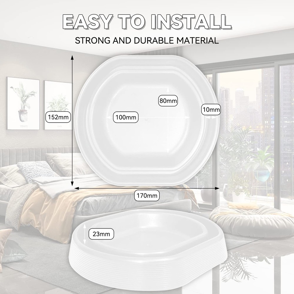 Bed Bug Interceptors Detector Bedbug Traps for Bed Legs (White - 8 Pcs)