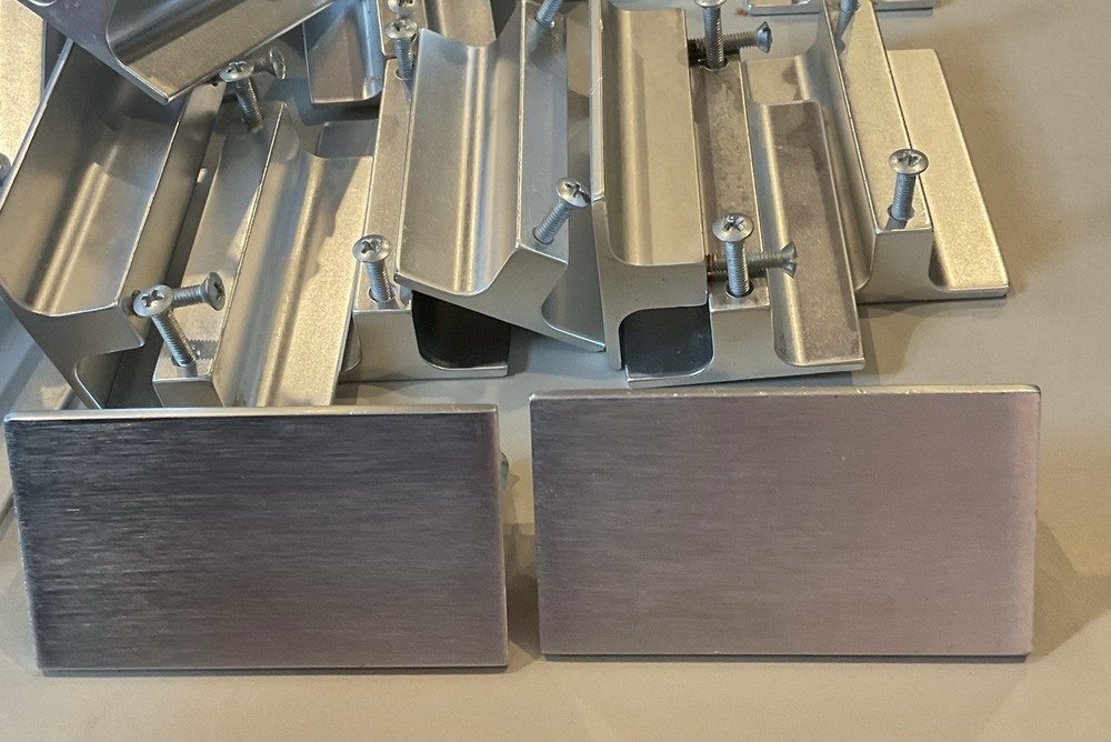 Vintage Stainless Steel Drawer Pull Cabinet Handle, Rectangular 3.5"x2", Brushed