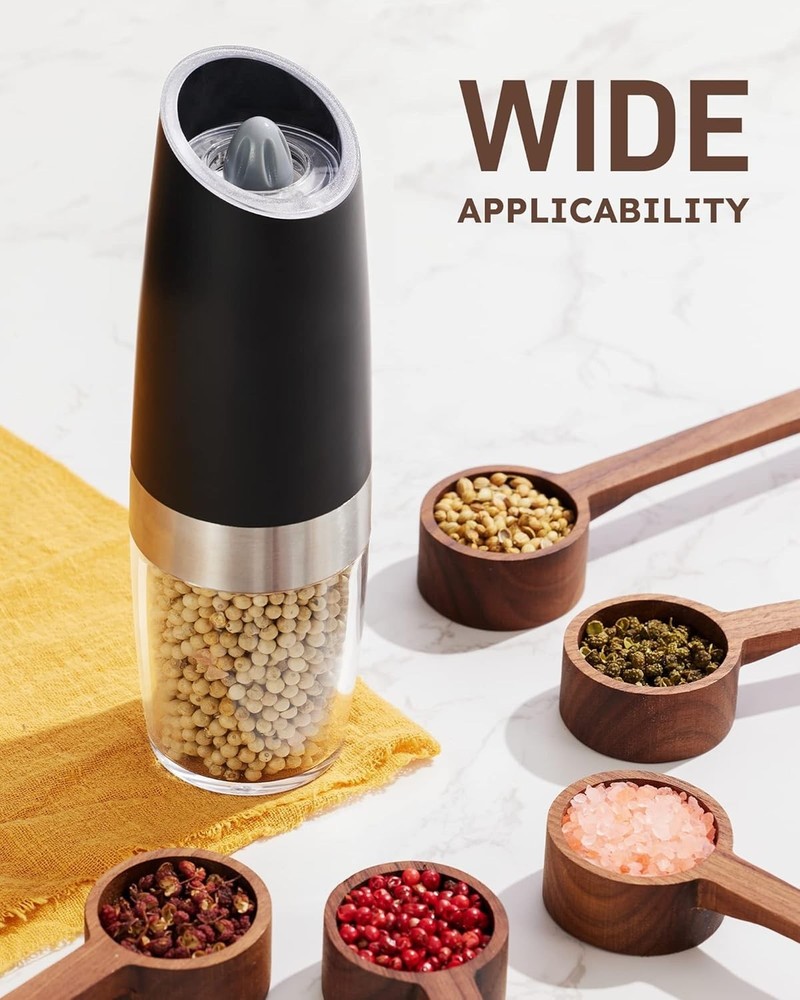 Electric Salt and Pepper Grinder Set, Automatic, Adjustable, Gift, 2 Pack