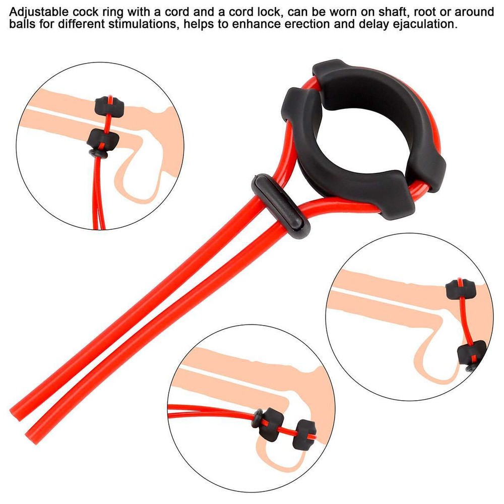 Adjustable Silicone Lasso Penis Enhancer Prolonging Cock Ring Delay Ejaculation