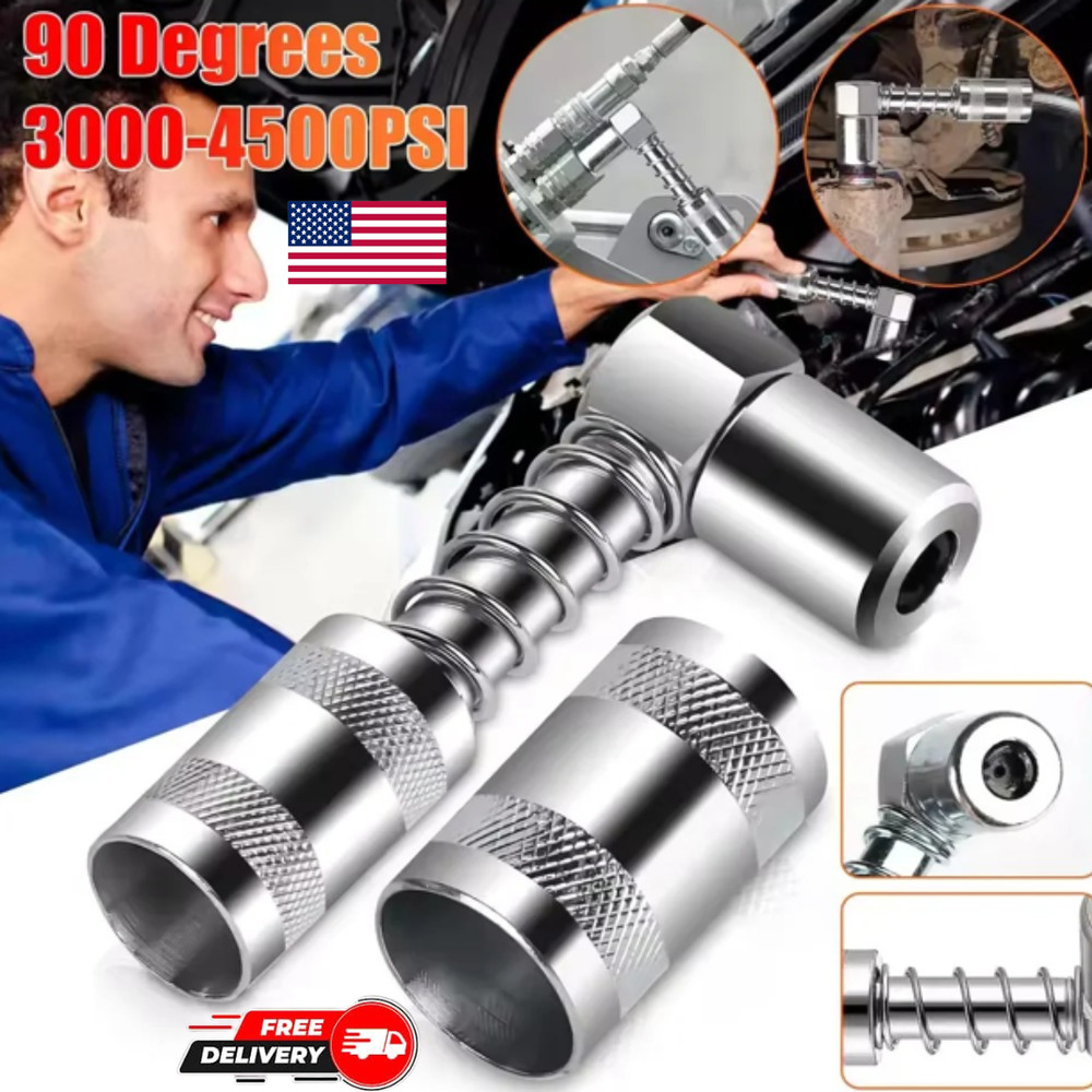 1 Set Grease Nozzle Adapter Grease Gun-Accessory 90 Degree Coupler Adapter Tool