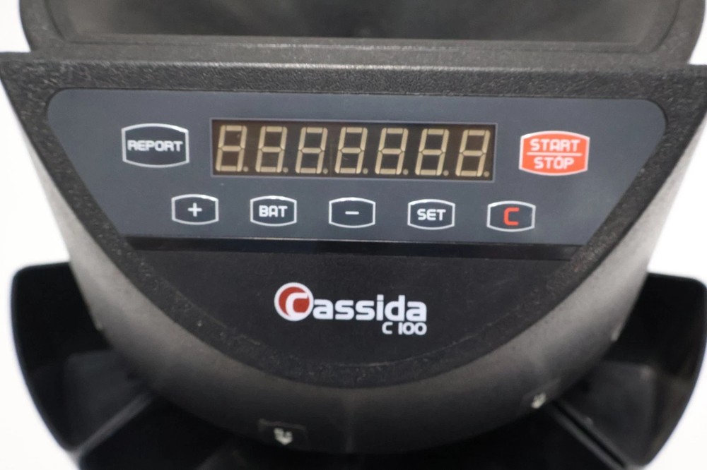 Cassida C100 Digital Coin Counter Sorter Machine 110V Black READ! E3 & E9 ERROR