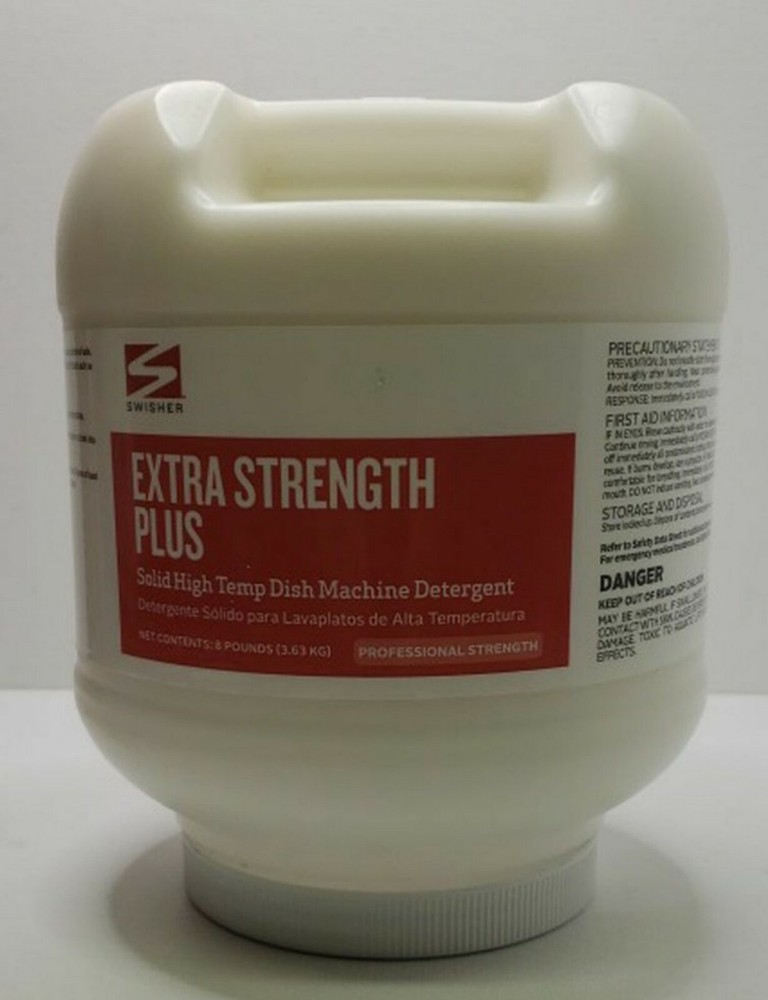 SWISHER EXTRA STRENGTH PLUS SOLID HIGH TEMP DISH MACHINE DETERGENT 8 LB.
